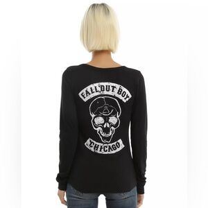 Fall Out Boy Hot Topic Graphic Black Long Sleeve Henley